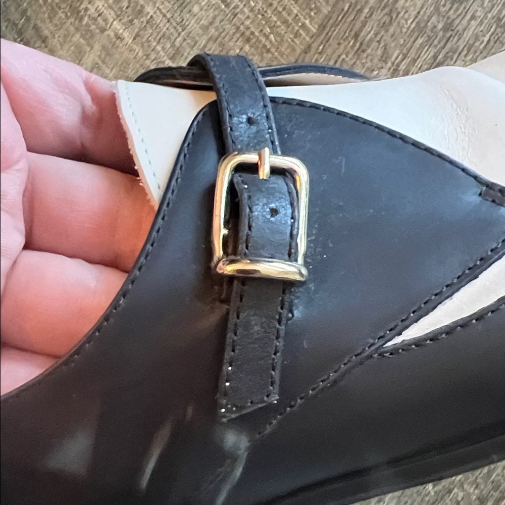J. Crew Women's Black and White Pointed-toe Monk Strap shoes - Picture 5 of 12